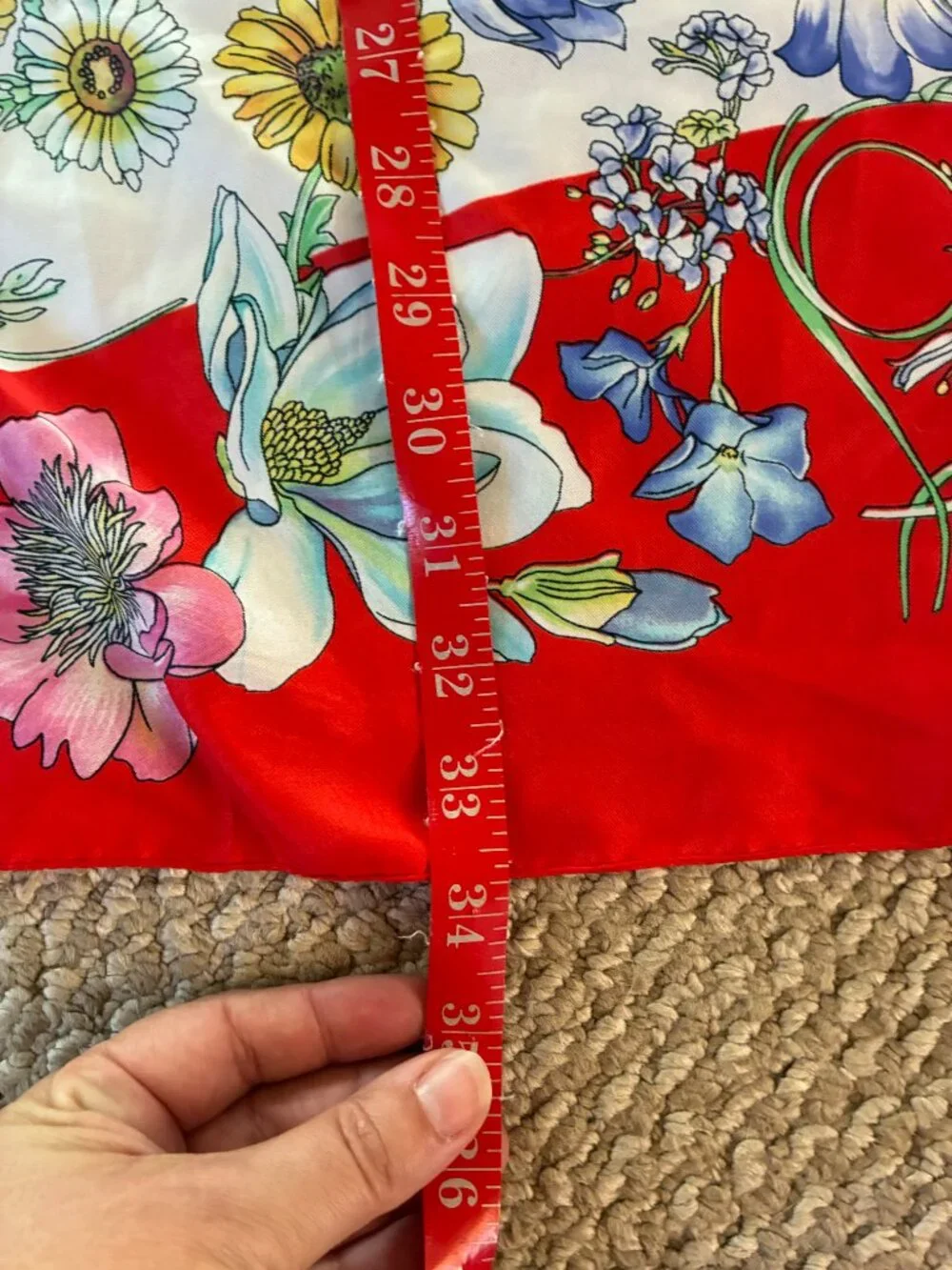 Botanical Garden Made in Italy Polyester Rolled Edge Scarf Bag Floral Garden